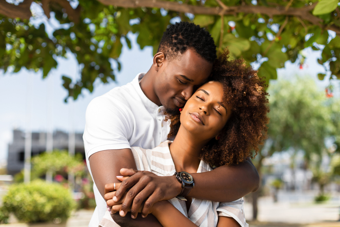 Outdoor Protrait of Couple Embracing Each Other